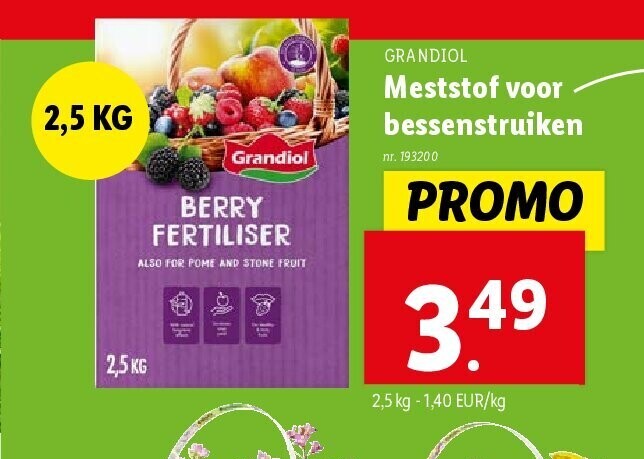 Meststof voor bessenstruiken