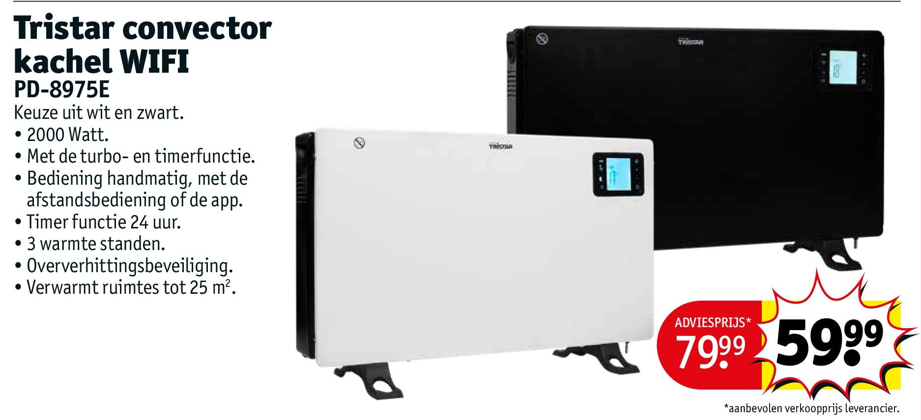 Tristar convector kachel WIFI