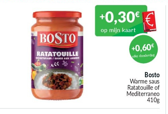 Bosto Warme saus Ratatouille of Mediterraneo - 410g