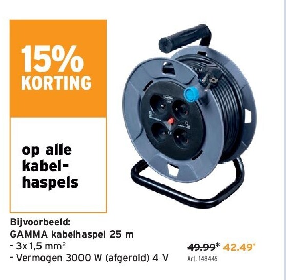 GAMMA kabelhaspel 25 m