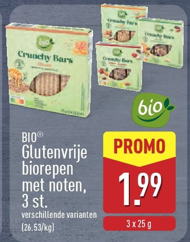 Glutenvrije biorepen met noten, 3st.