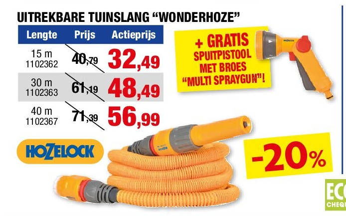 UITREKBARE TUINSLANG “WONDERHOZE”
