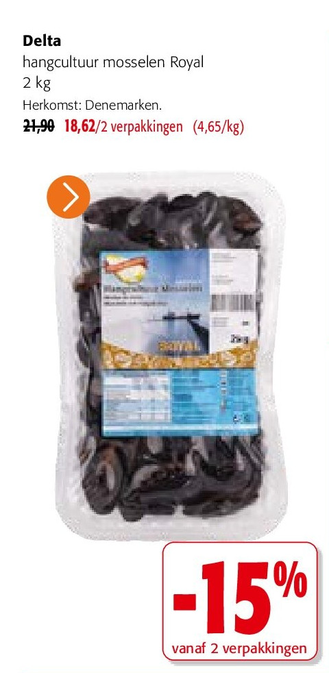 Delta hangcultuur mosselen Royal 2 kg