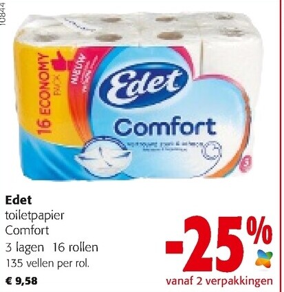 Edet 3 lagen 16 rollen 135 vellen per rol.