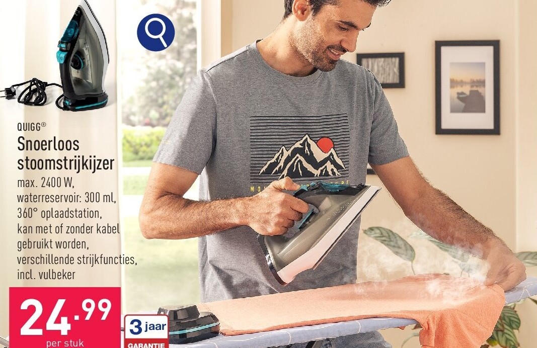 Snoerloos stoomstrijkijzer
