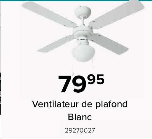 Ventilateur de plafond Blanc