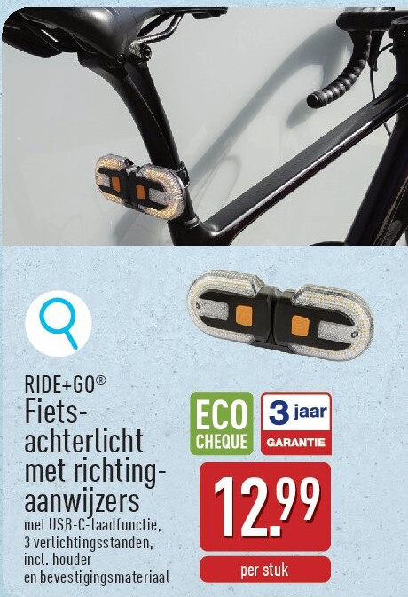 Fiets achterlicht met richting aanwijzers
