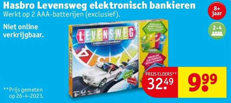 Hasbro Levensweg elektronisch bankieren