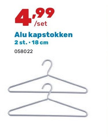 Alu kapstokken 2 st. • 18 cm