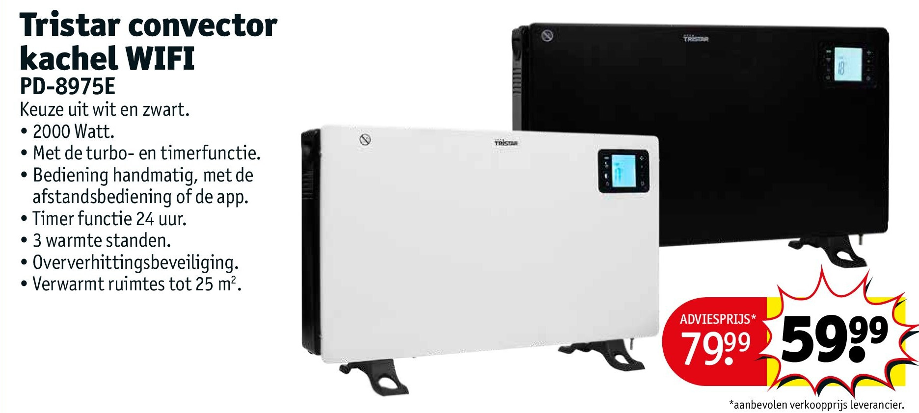 Tristar convector kachel WIFI
