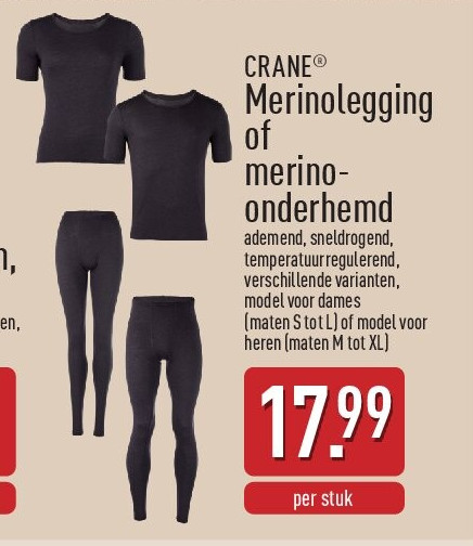 Merinolegging of merinoonderhemd