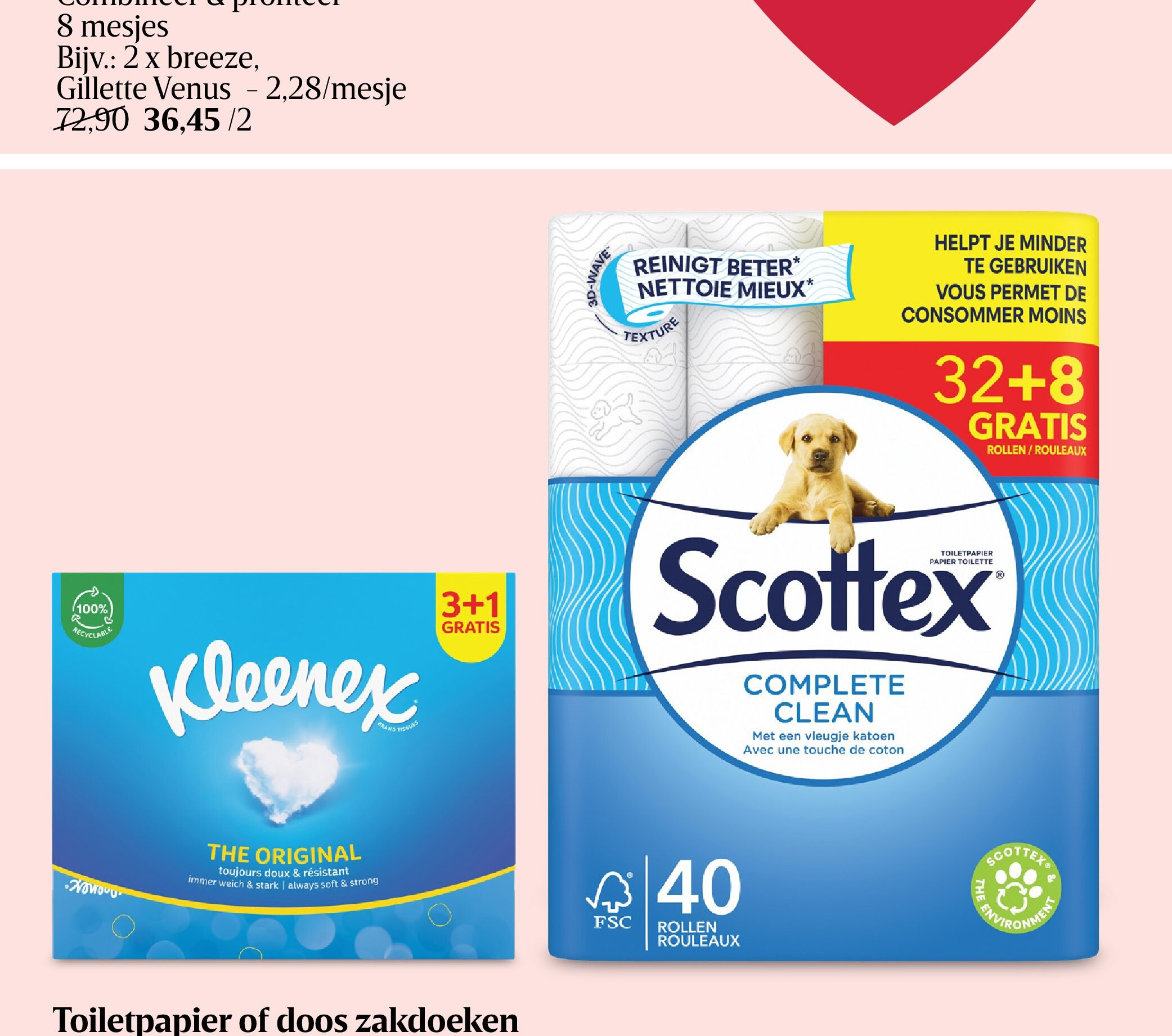 Toiletpapier of doos zakdoeken