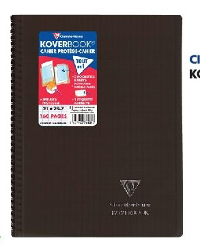 Cahier à spirale Koverbook Polypro 160 pages