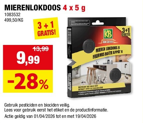 MIERENLOKDOOS 4 x 5 g