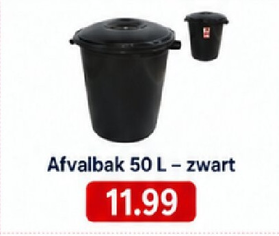 Afvalbak 50 L- zwart