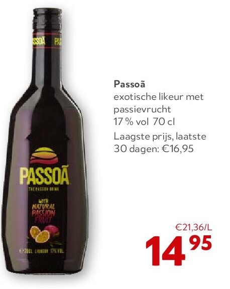 Passoã exotische likeur met passievrucht 17 % vol 70 cl