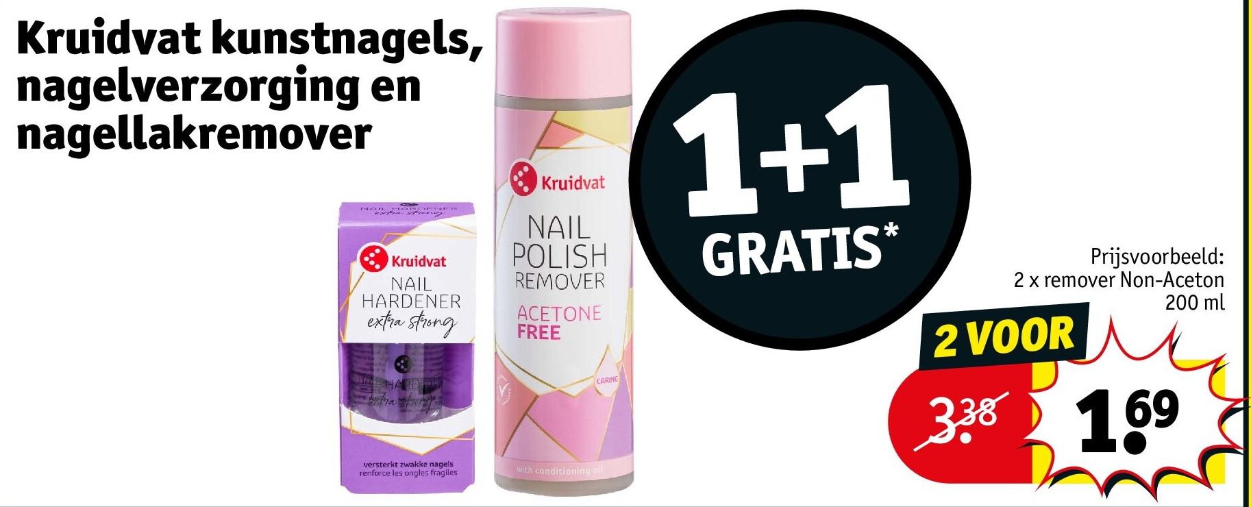 Kruidvat kunstnagels, nagelverzorging en nagellakremover