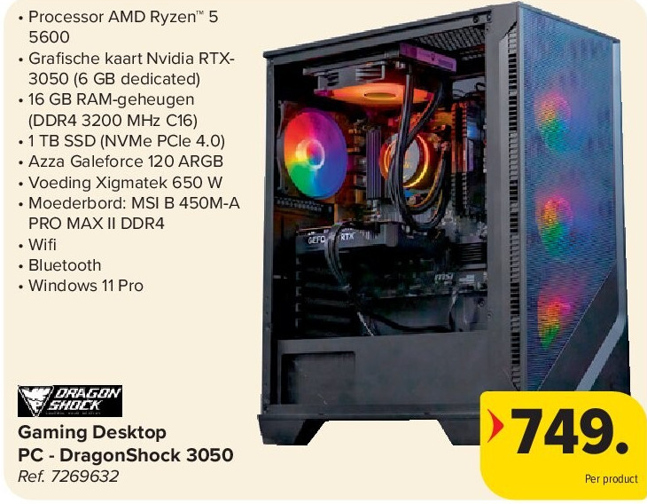 Gaming Desktop PC - DragonShock 3050