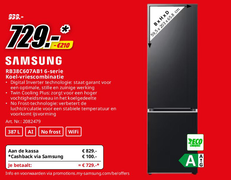 RB38C607AB1 6-serie Koel-vriescombinatie