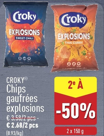 Chips gaufrées explosions