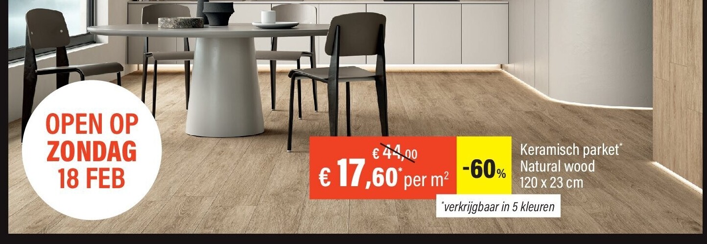 Keramisch parket Natural wood 120 x 23 cm