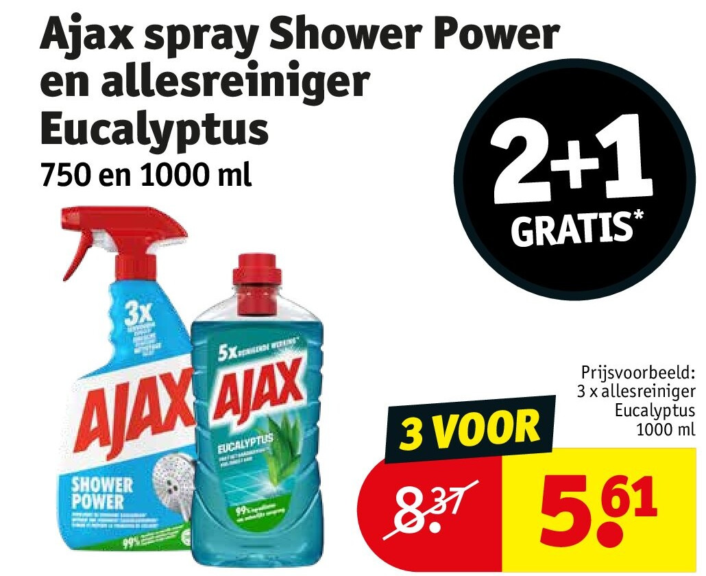 Ajax spray Shower Power en allesreiniger Eucalyptus