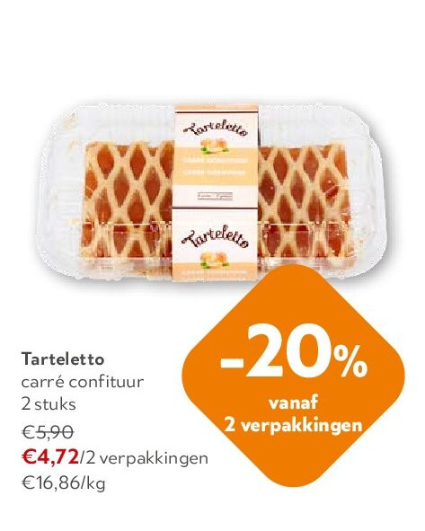 Tarteletto carré confituur 2 stuks