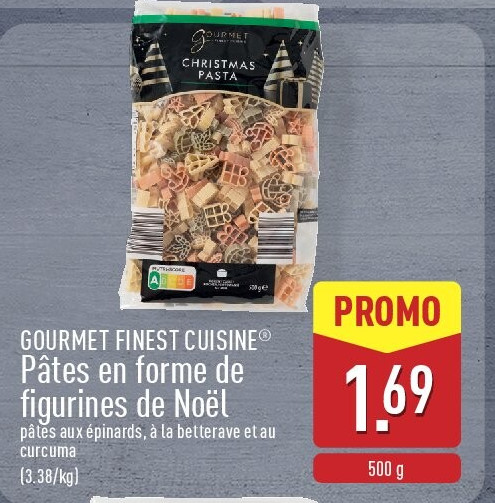 Pâtes en forme de figurines de Noël