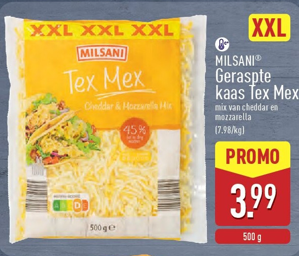 Geraspte kaas Tex Mex
