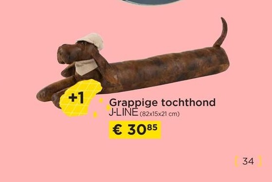 Grappige tochthond JLINE 82x15x21 cm)