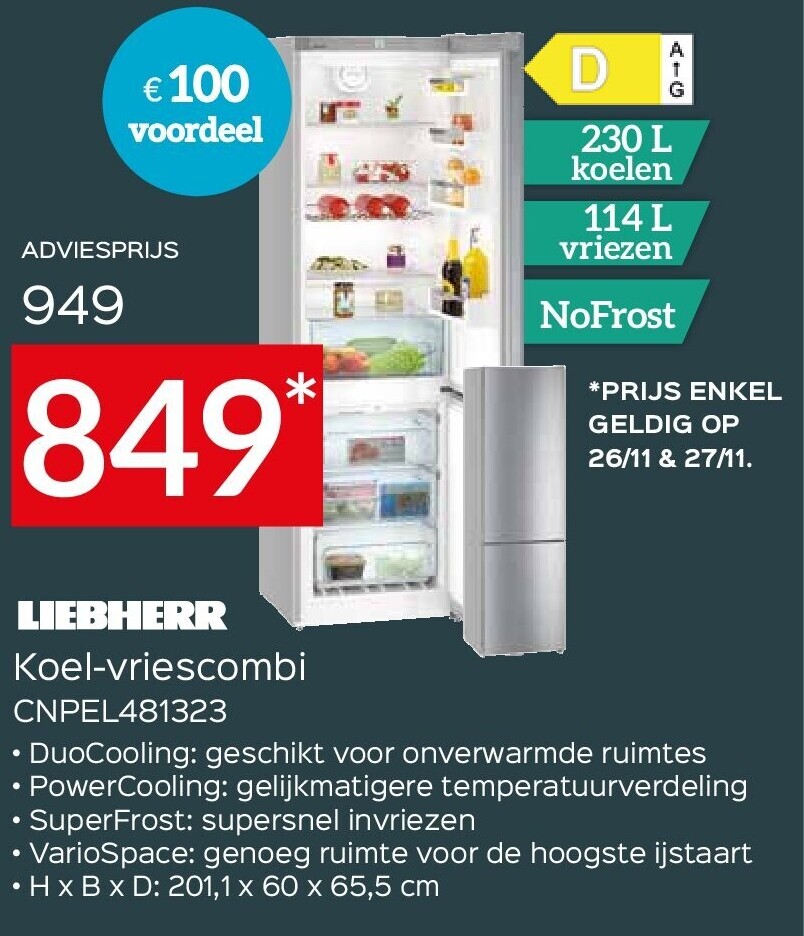 LIEBHERR Koel-vriescombi CNPEL481323