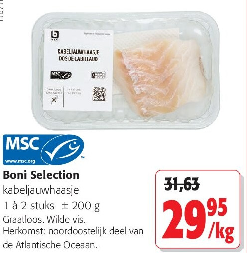 Boni Selection kabeljauwhaasje 1 à 2 stuks ± 200 g