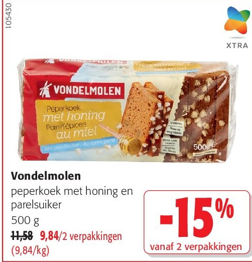Vondelmolen peperkoek met honing en parelsuiker 500 g