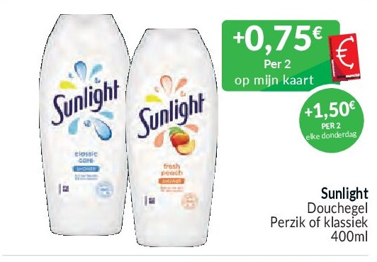 Sunlight Douchegel Perzik of klassiek - 400ml