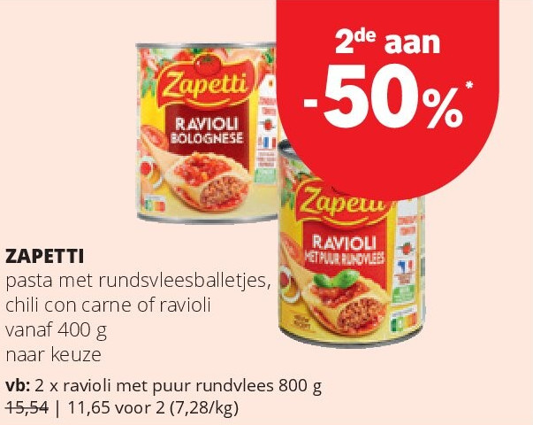 ZAPETTI pasta met rundsvleesballetjes