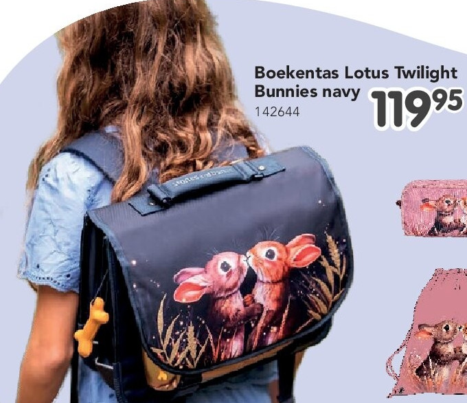Boekentas Lotus Twilight Bunnies navy 142644