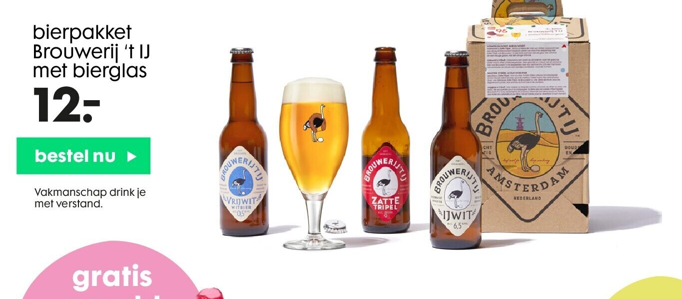 bierpakket Brouwerij ‘t IJ met bierglas