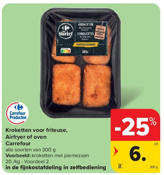 Kroketten voor friteuse, Airfryer of oven Carrefour