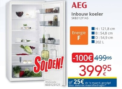 AEG Inbouw koeler SKB312F1AS