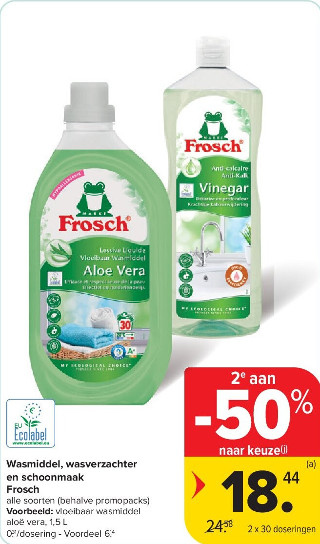 Wasmiddel, wasverzachter en schoonmaak Frosch