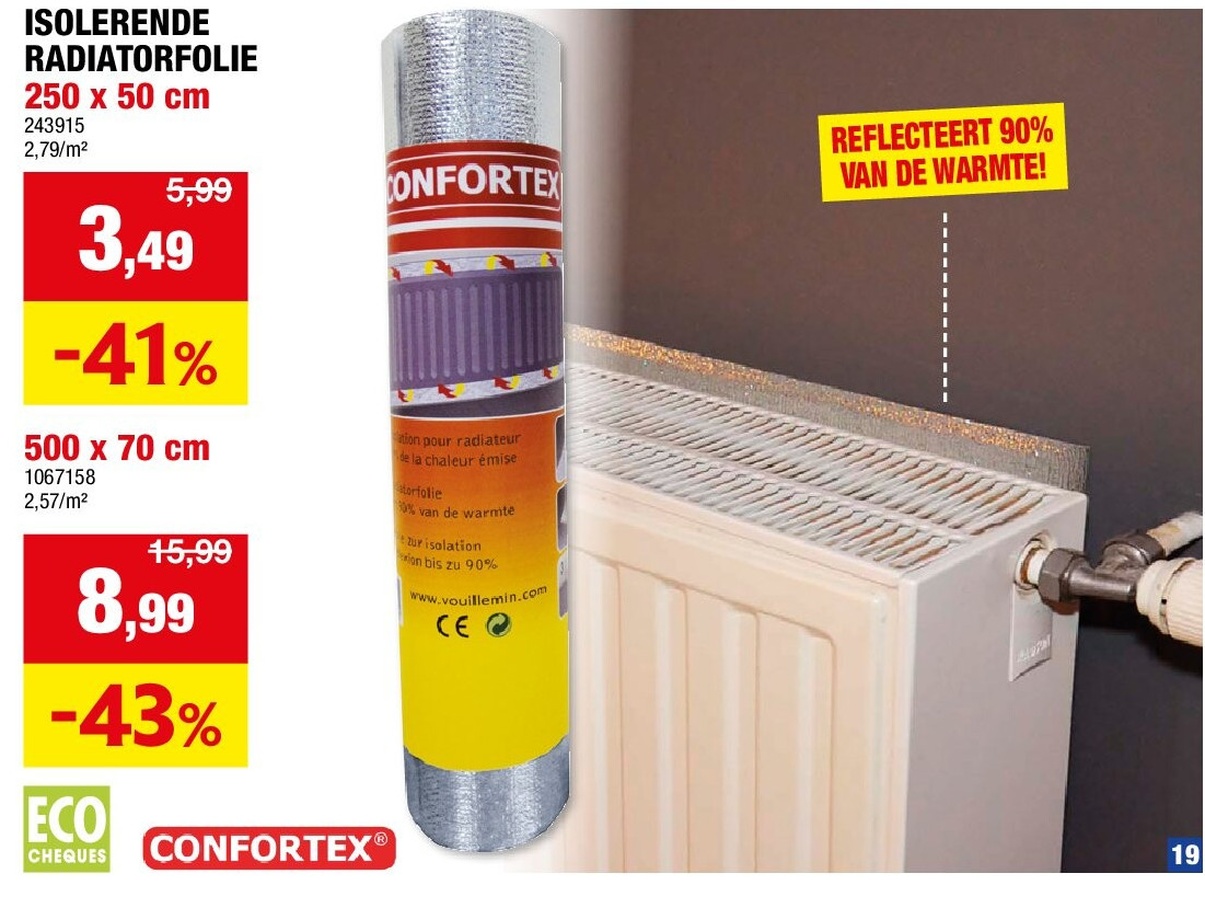 ISOLERENDE RADIATORFOLIE 250 x 50 cm