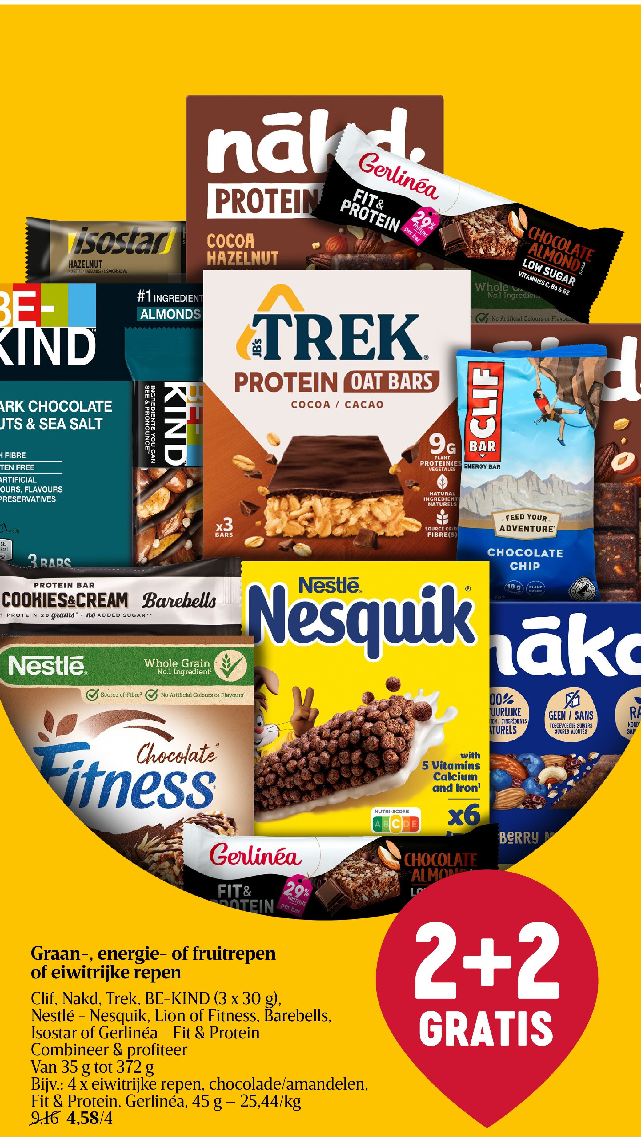 Graan-, energie- of fruitrepen of eiwitrijke repen