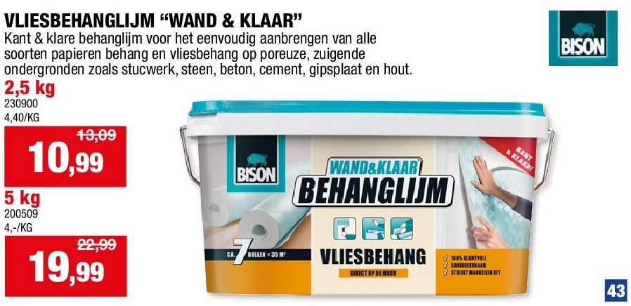 VLIESBEHANGLIJM “WAND & KLAAR” 2,5 kg