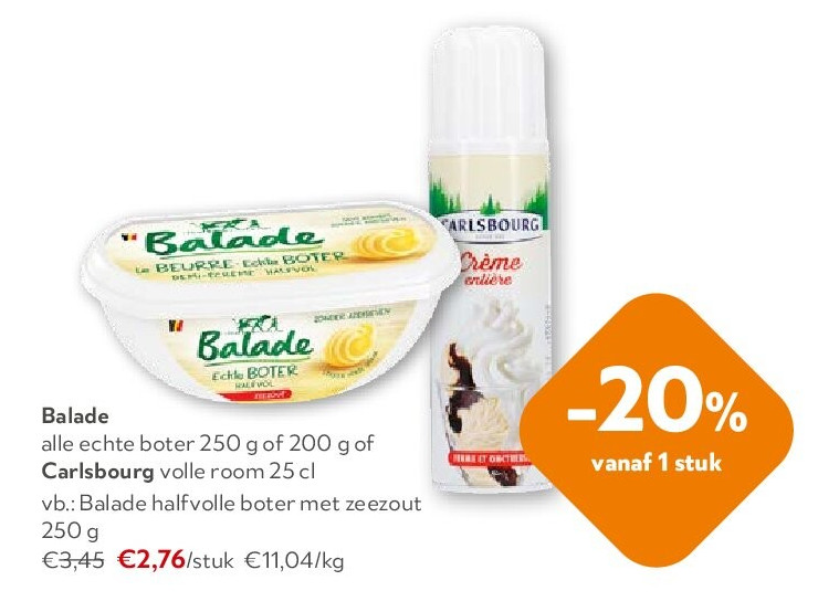 Balade Balade halfvolle boter met zeezout 250 g