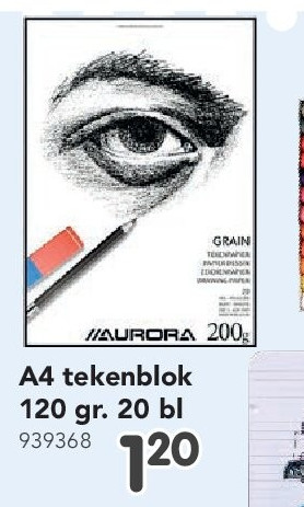 A4 tekenblok 120 gr. 20 bl 939368
