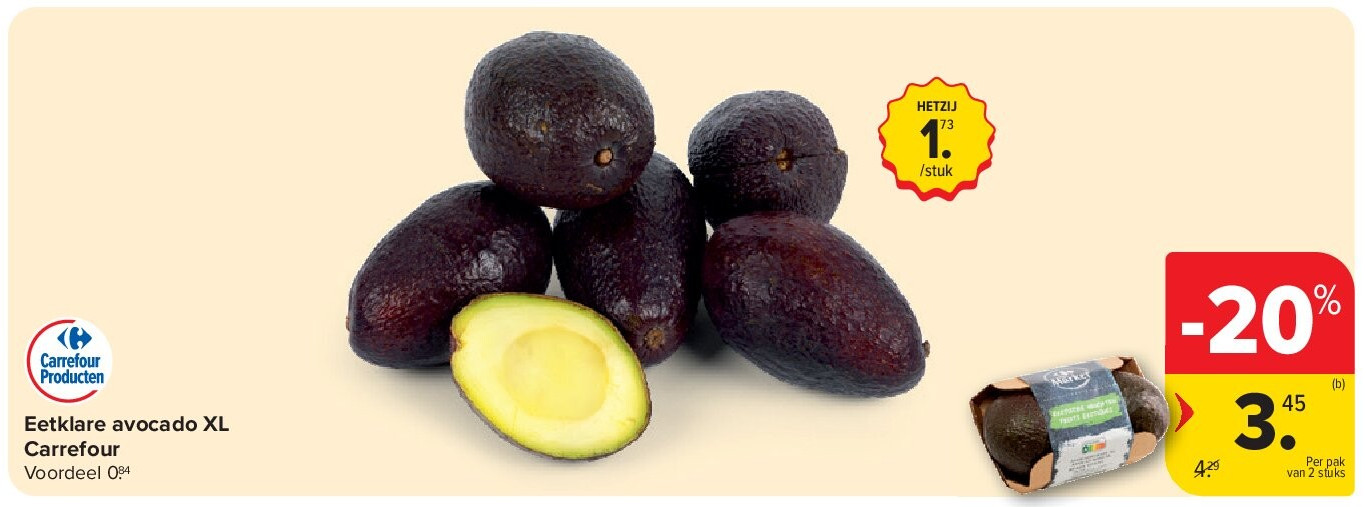 Eetklare avocado XL Carrefour