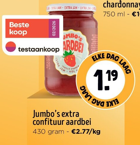 Jumbo’s extra confituur aardbei