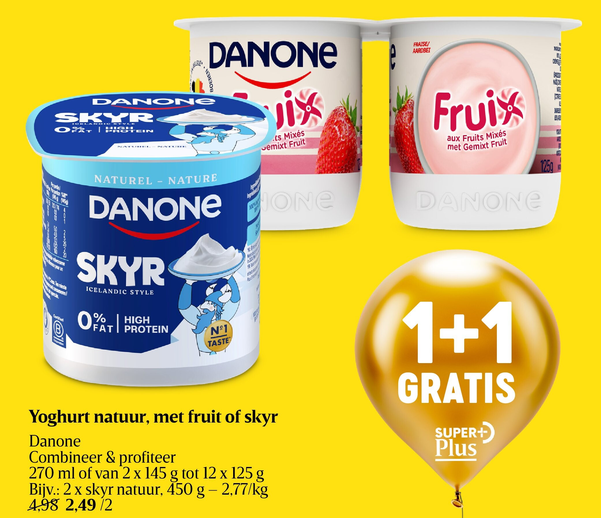 Yoghurt natuur, met fruit of skyr