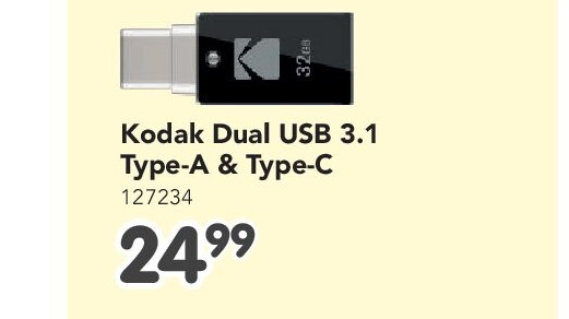 Kodak Dual USB 3.1 Type-A & Type-C 127234