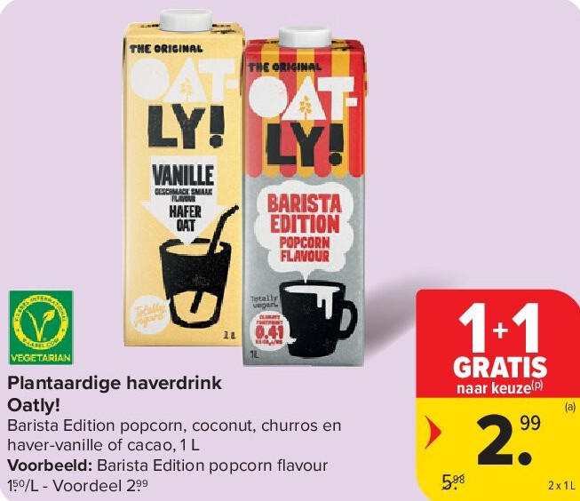 Plantaardige haverdrink Oatly!